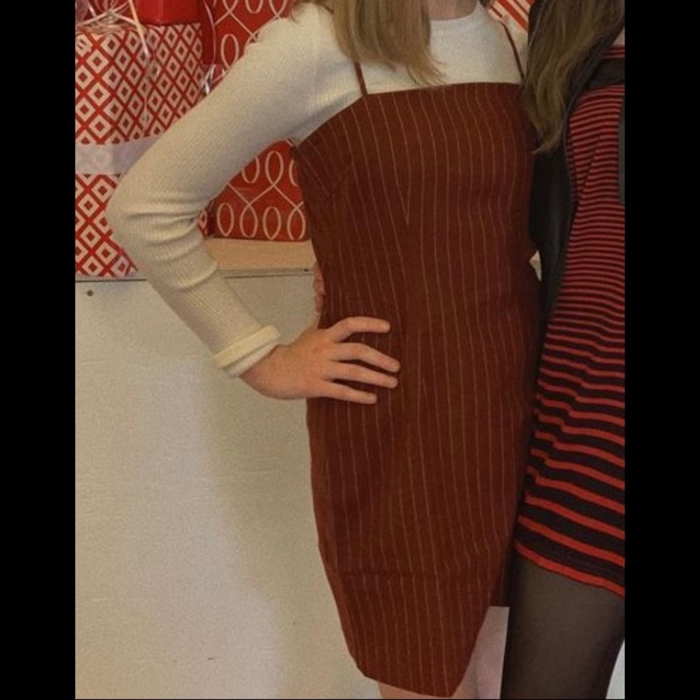 Forever21 red pinstriped cami dress